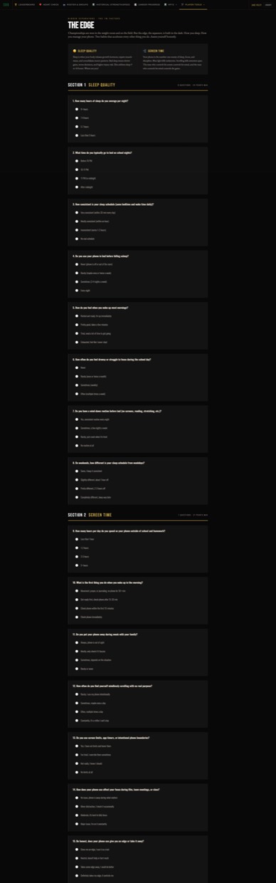 MHP portal screenshot: player edge
