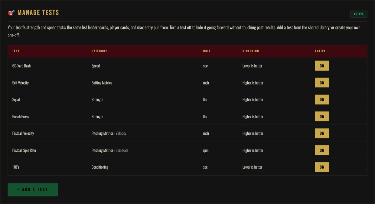 MHP portal screenshot: tool tests